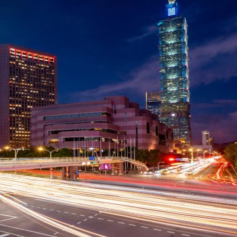 Фото ночного движения в городе