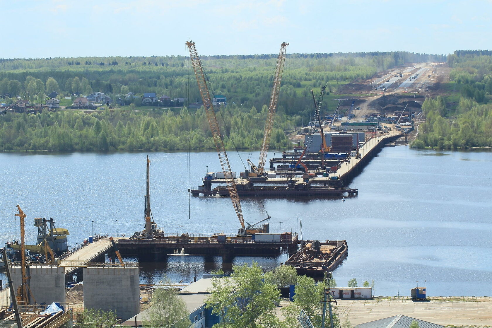 Строительство Архангельского моста