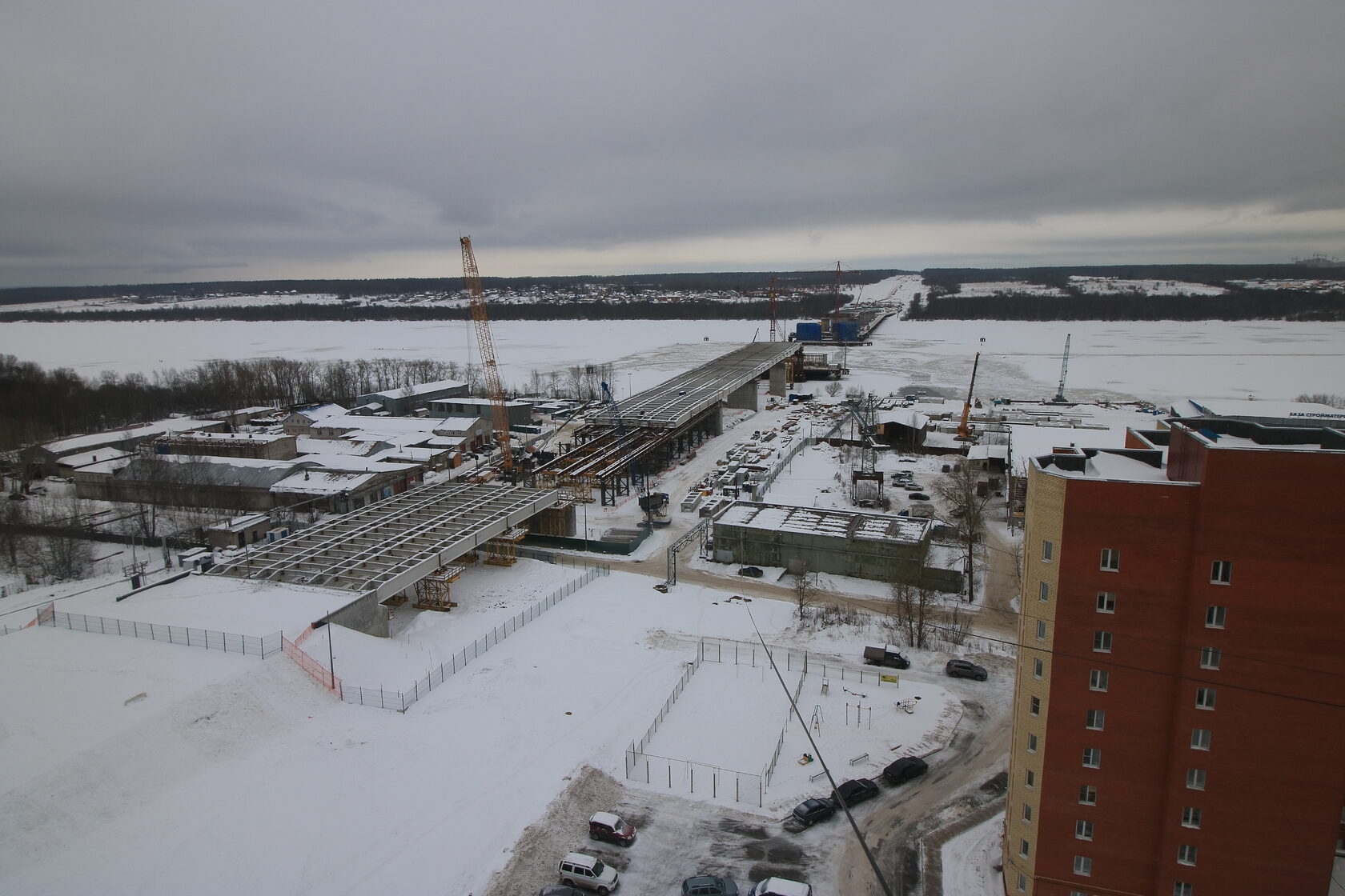 Строительство Архангельского моста