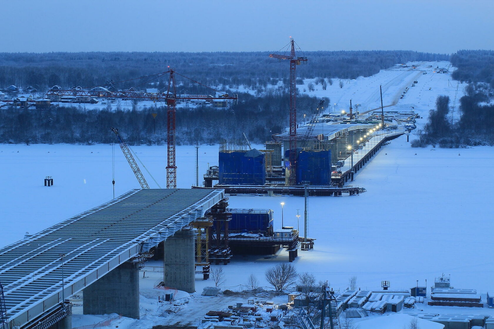 Строительство Архангельского моста
