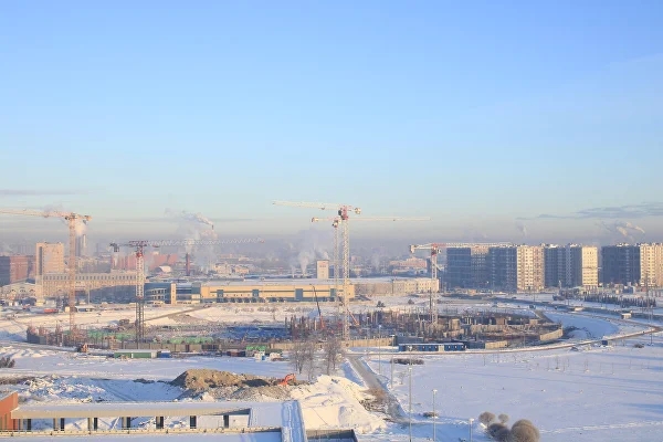 Зимнее строительство "СКА АРЕНЫ" в Санкт-Петербурге