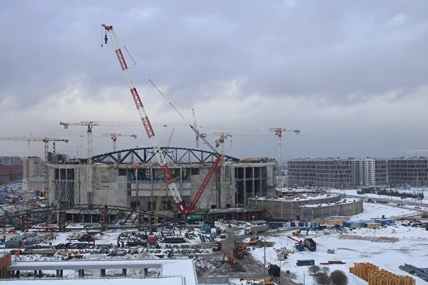 Таймлапс строительства "СКА АРЕНЫ" в Санкт-Петербурге