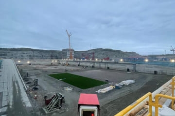 Таймлапс съемка реконструкции футбольного поля